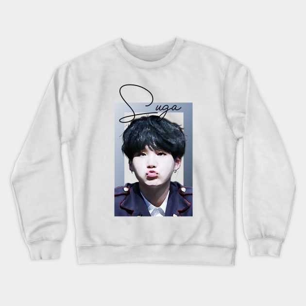 Suga of bts Crewneck Sweatshirt by niconeko3